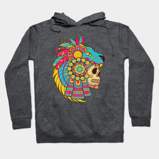 Aztec Warrior Skull Hoodie by machmigo